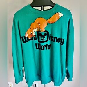 Disney World "Fox and the Hound" Spirit Jersey Sweatshirt Green  • Large